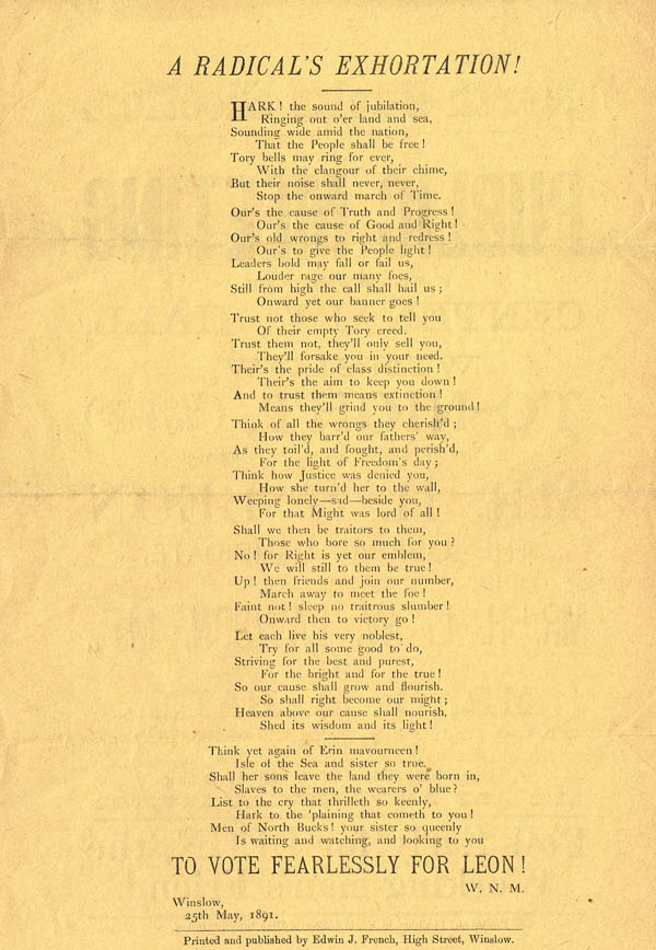 Poem in support of Herbert Leon